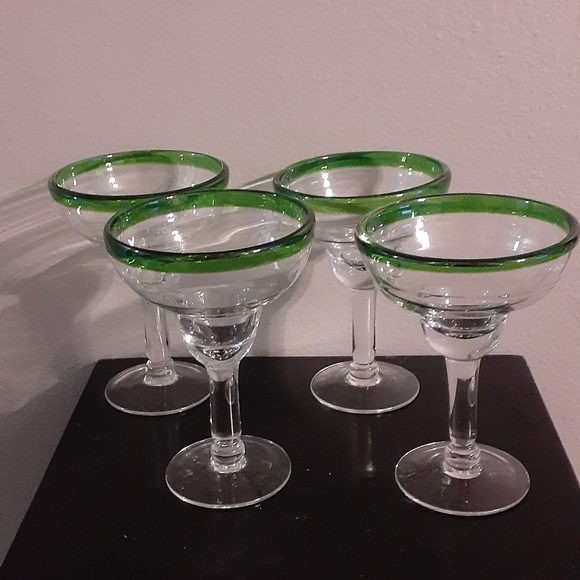 Dining Set Of Hand Blown Margarita Glasses Poshmark